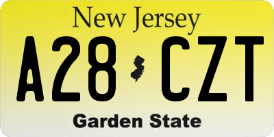 NJ license plate A28CZT