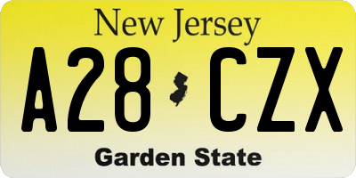 NJ license plate A28CZX