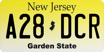 NJ license plate A28DCR