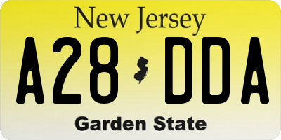 NJ license plate A28DDA