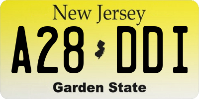 NJ license plate A28DDI