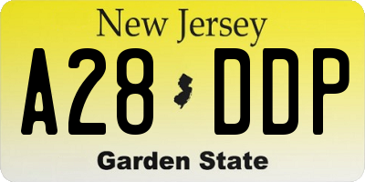 NJ license plate A28DDP