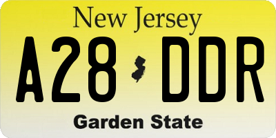 NJ license plate A28DDR