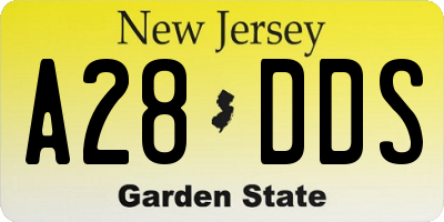 NJ license plate A28DDS