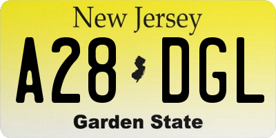 NJ license plate A28DGL