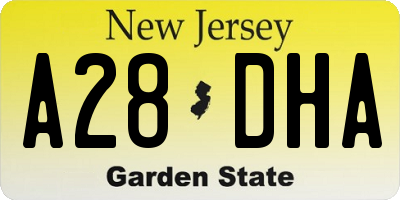 NJ license plate A28DHA