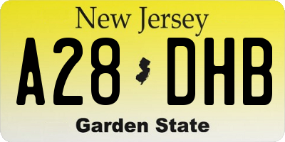 NJ license plate A28DHB