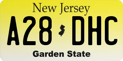 NJ license plate A28DHC