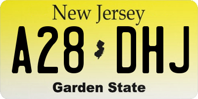 NJ license plate A28DHJ