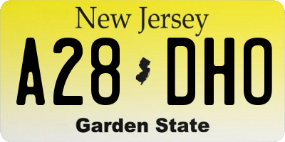 NJ license plate A28DHO