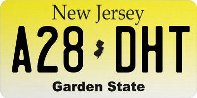 NJ license plate A28DHT