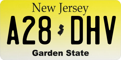 NJ license plate A28DHV