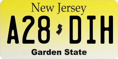 NJ license plate A28DIH
