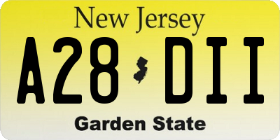 NJ license plate A28DII