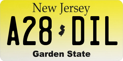 NJ license plate A28DIL