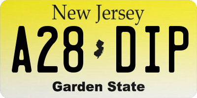 NJ license plate A28DIP
