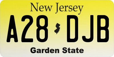 NJ license plate A28DJB