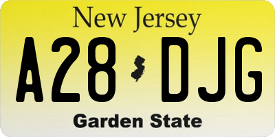 NJ license plate A28DJG