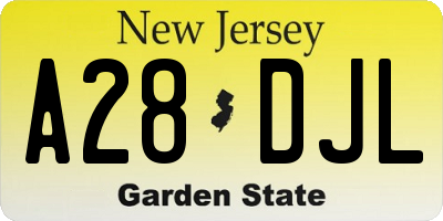 NJ license plate A28DJL