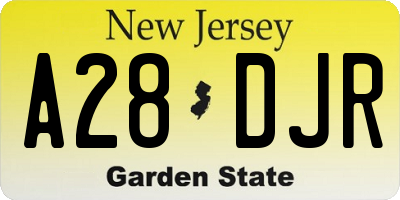 NJ license plate A28DJR