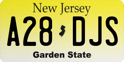 NJ license plate A28DJS