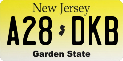 NJ license plate A28DKB