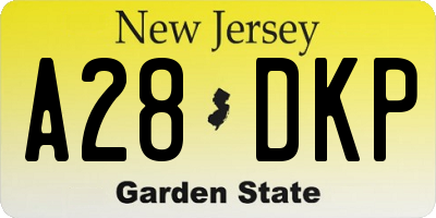 NJ license plate A28DKP