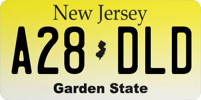 NJ license plate A28DLD