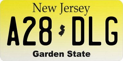 NJ license plate A28DLG