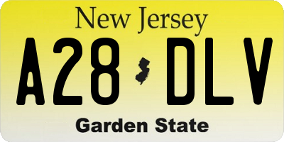 NJ license plate A28DLV
