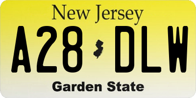 NJ license plate A28DLW