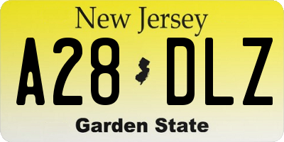 NJ license plate A28DLZ