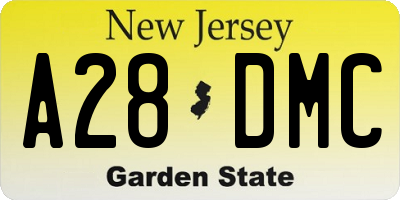 NJ license plate A28DMC