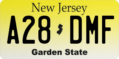 NJ license plate A28DMF