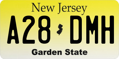NJ license plate A28DMH