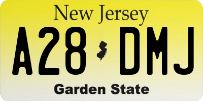 NJ license plate A28DMJ