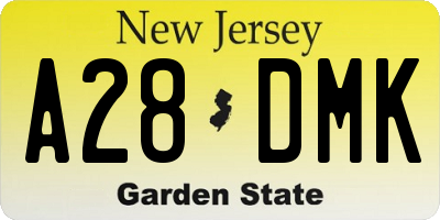 NJ license plate A28DMK