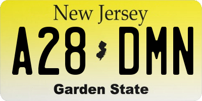 NJ license plate A28DMN