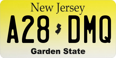 NJ license plate A28DMQ