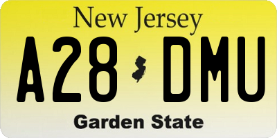 NJ license plate A28DMU