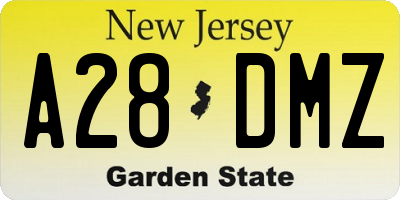 NJ license plate A28DMZ