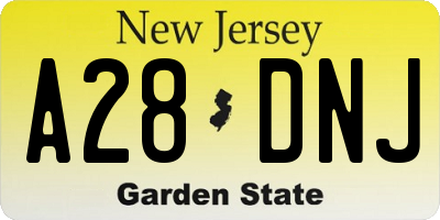 NJ license plate A28DNJ