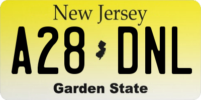 NJ license plate A28DNL