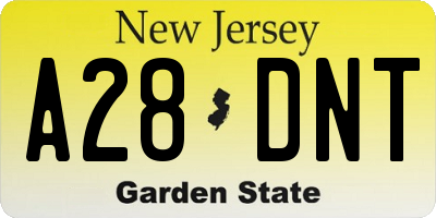 NJ license plate A28DNT