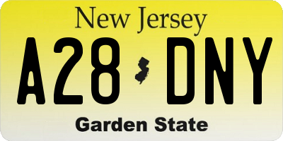 NJ license plate A28DNY