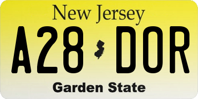 NJ license plate A28DOR