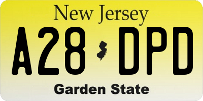 NJ license plate A28DPD
