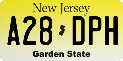 NJ license plate A28DPH