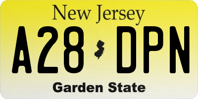 NJ license plate A28DPN