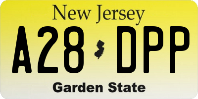 NJ license plate A28DPP